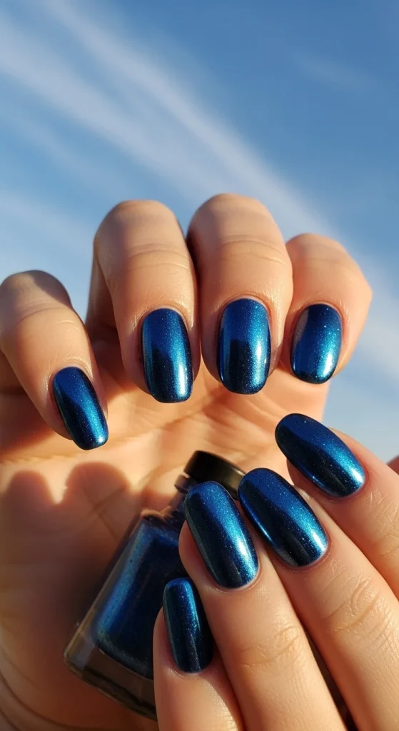 Sapphire Glint Nails