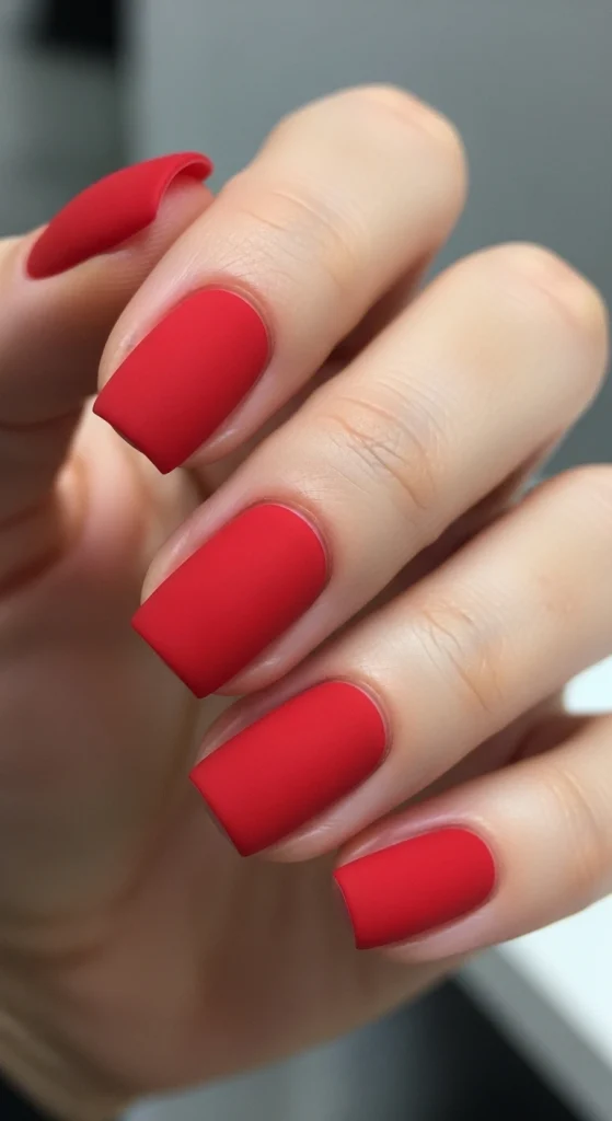 Scarlet Minimalist Nails