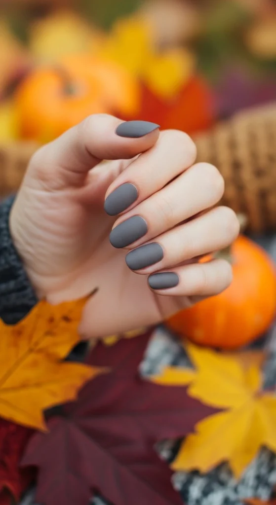Smoky Gray Neutrals Nails