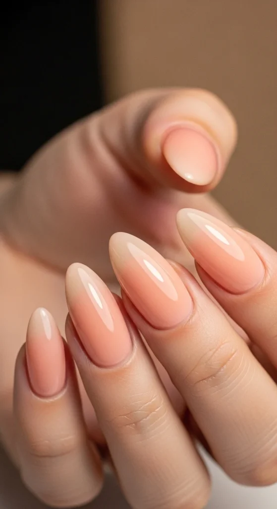 Soft Peach Glaze Nails
