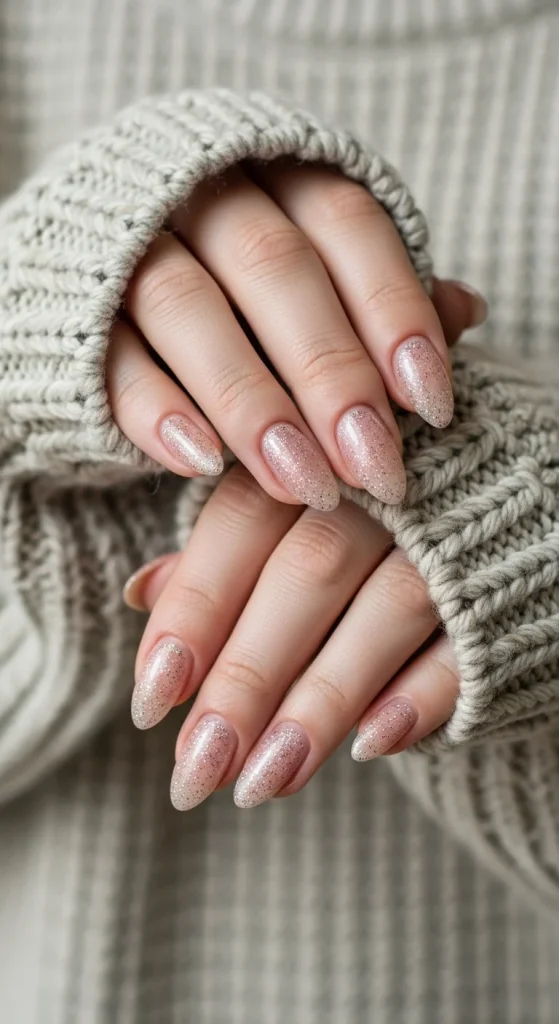 Sparkly Almond Nails