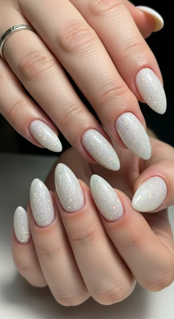 Stardust White Nails