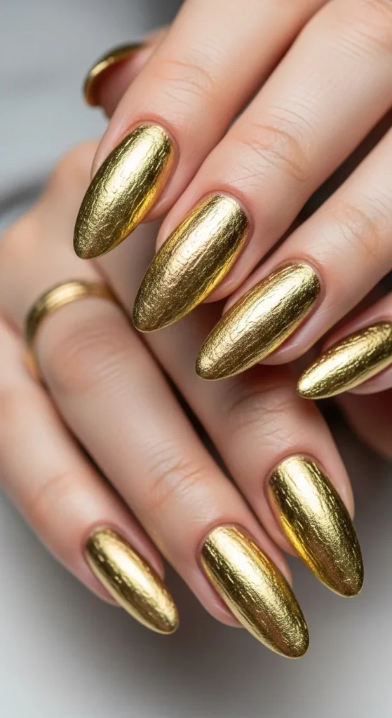 Textured Gold Nails