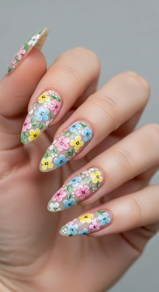 Tiny Flowers Nails