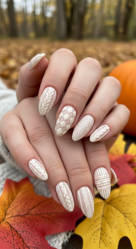 Matte Cream with Glossy Patterns