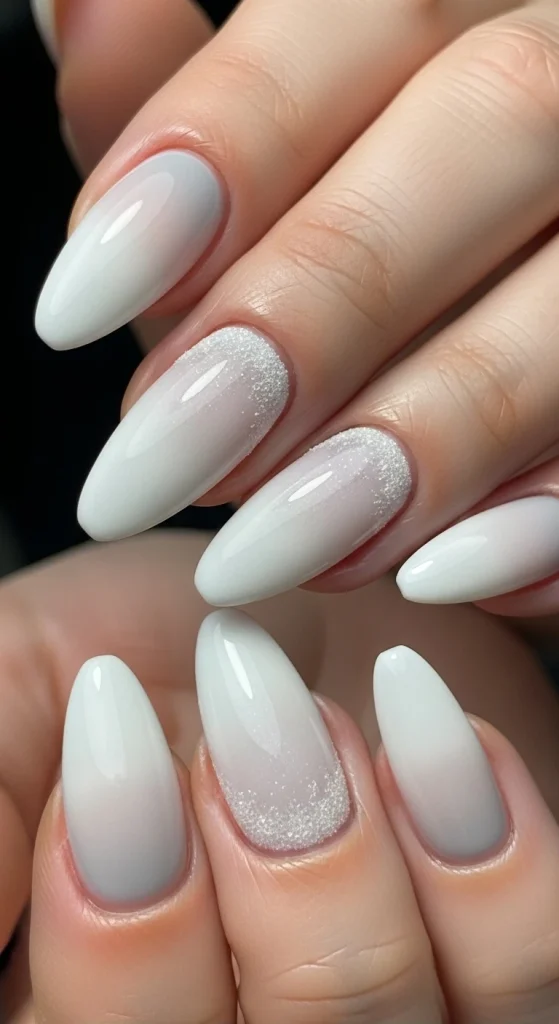 White and Grey Frost Edge Nails