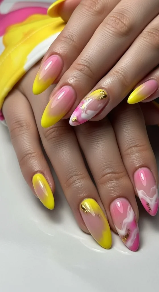 Yellow Harmony Blends Nails