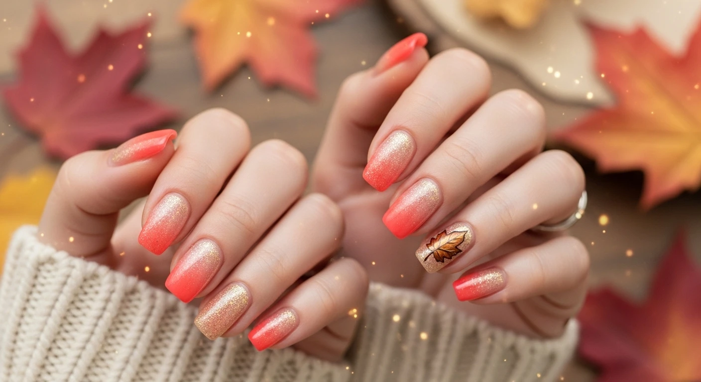 peach coral nail ideas