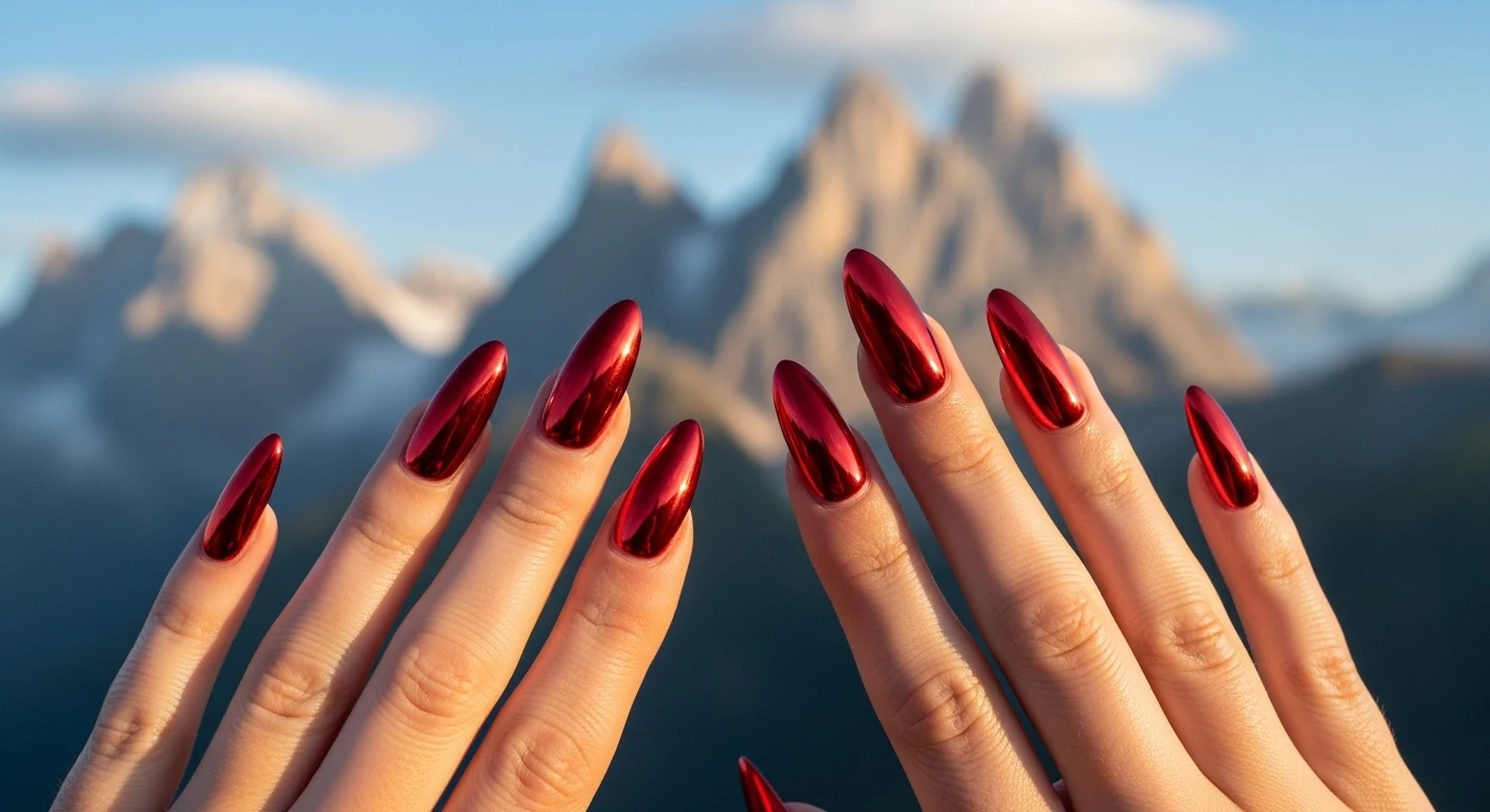 2025 Chrome Red Nails