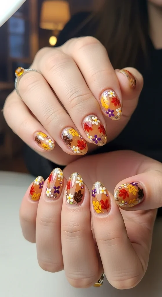 Autumn Leaves and Flowers Combo