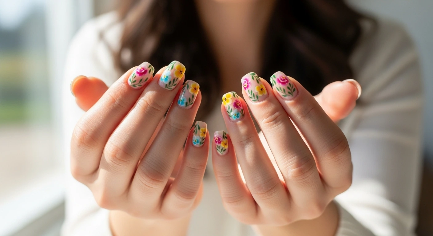 Beautiful Flowery Nail Art Ideas