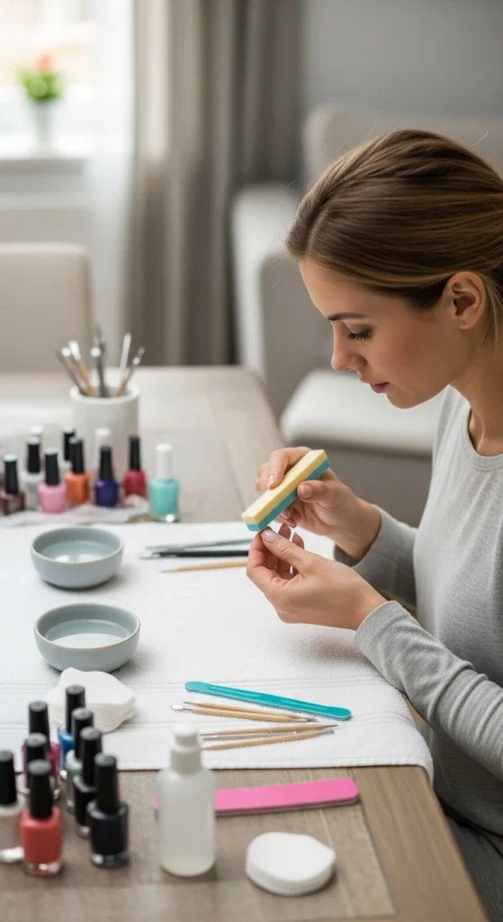 Buff the Nails for a Smooth Base