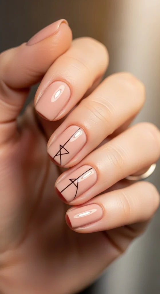 Champagne Nude with Minimal Art