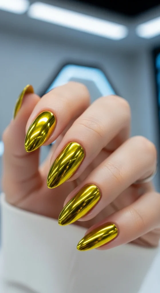 Chrome Yellow Shine for a Futuristic Twist
