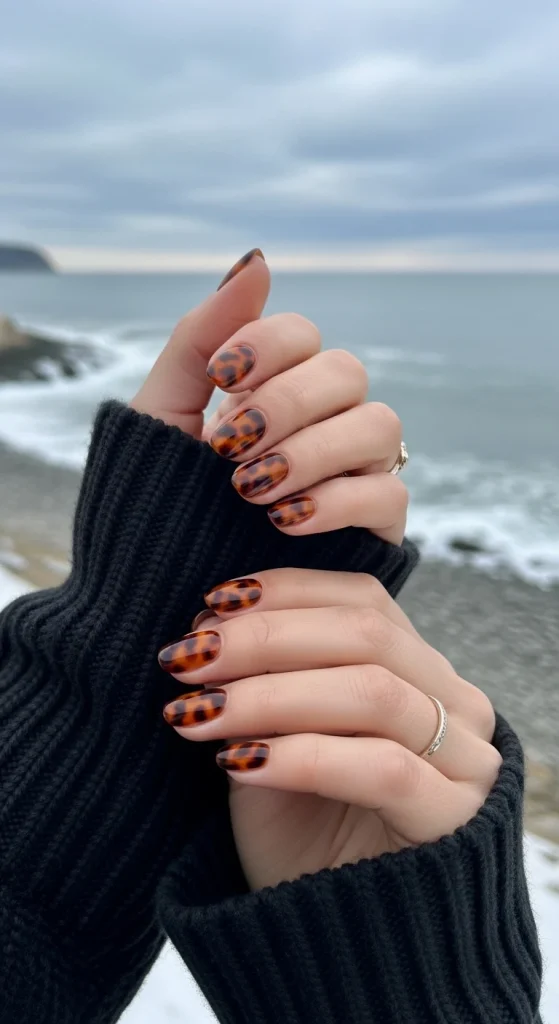 Classic Brown Tortoise Shell Nails