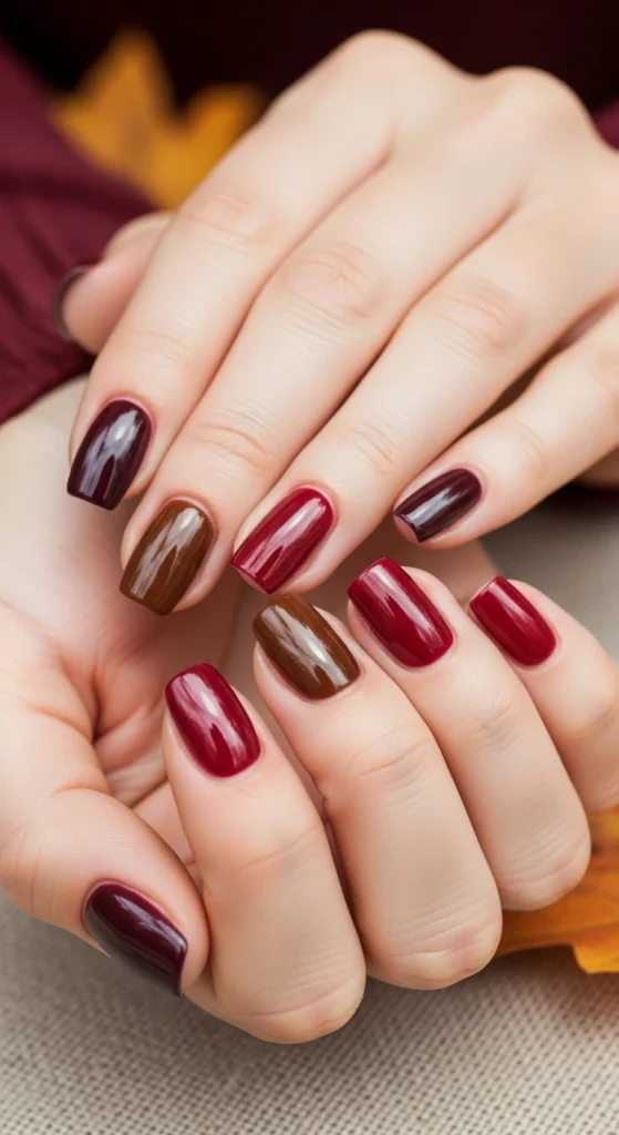 Classic Burgundy Nails