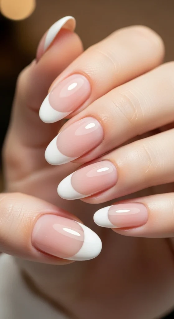 Classic White Tips with Nude Base