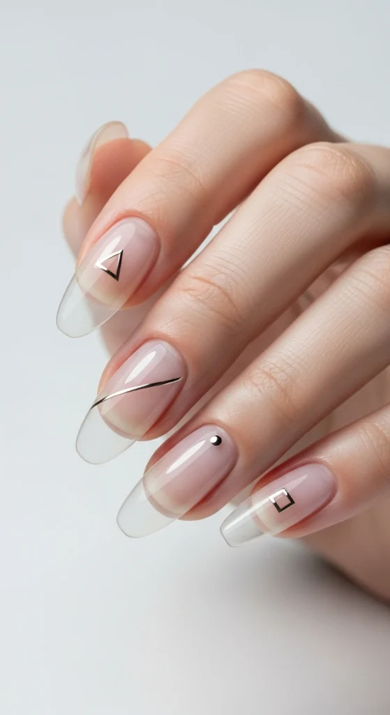 Clear Nails with Minimal Art for Effortless Appeal