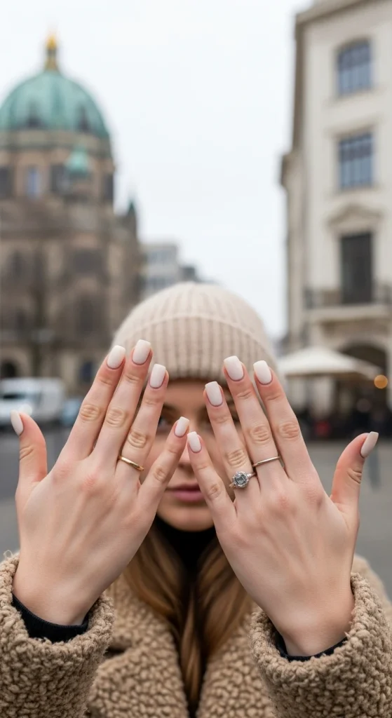 Cream Short Nails for Everyday Sophistication