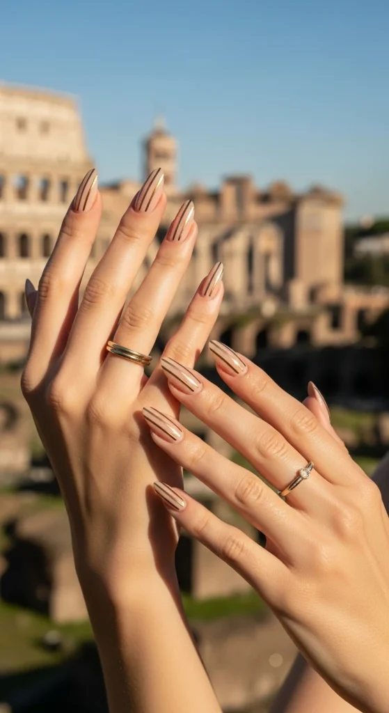 Delicate Metallic Stripes