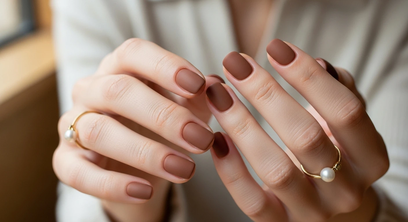 Elegant Brown Minimal Nails