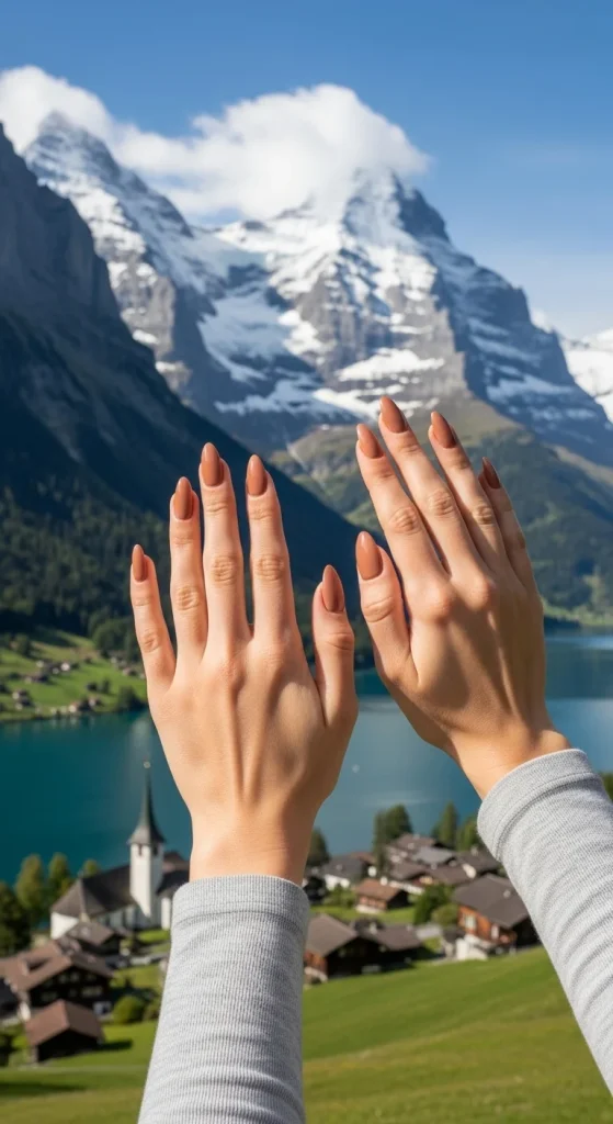 Faint Pecan Shine Nails