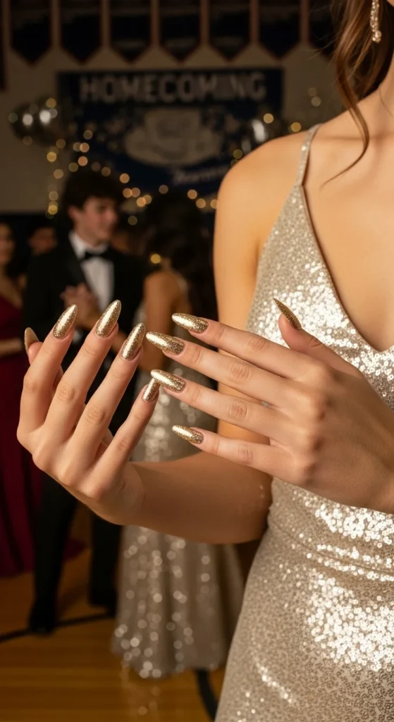 Golden Glitz for Metallic Dresses