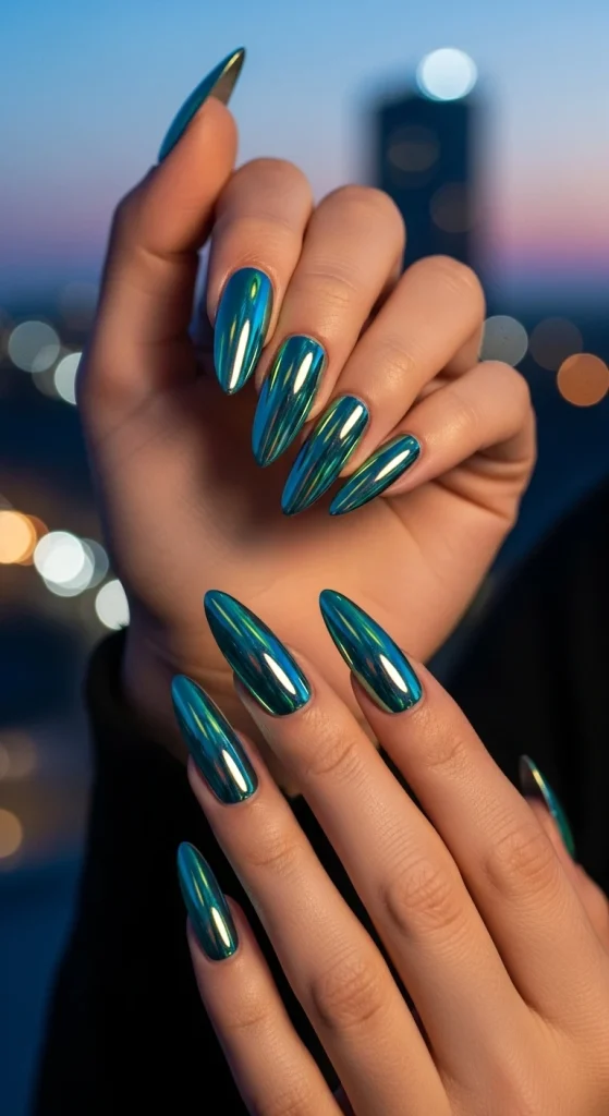 Holographic Chrome Nails That Catch Every Light