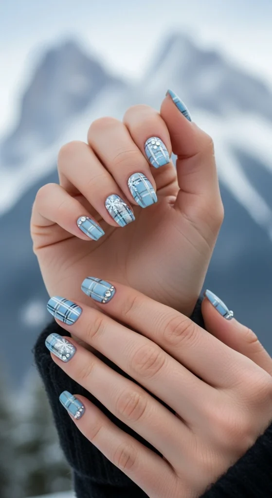 Icy Blue Plaid for Winter Calm