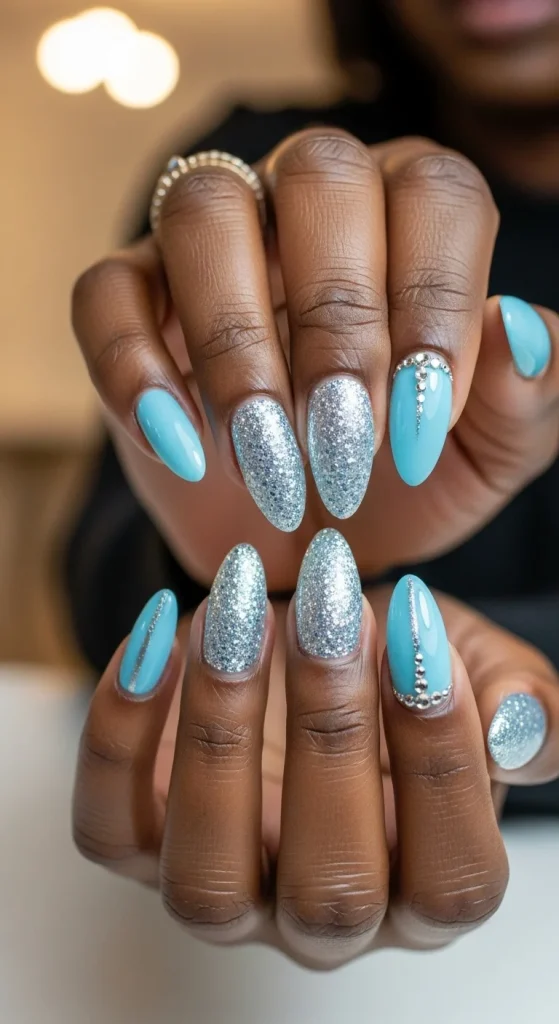 Icy Blue and Silver Sparkle