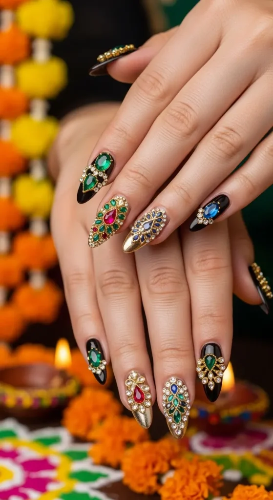 Jewel-Inspired Nail Art for Luxury