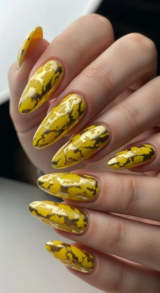 Marbled Yellow and Gold Elegance