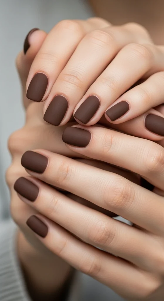 Matte Espresso Nails for Minimalist Beauty