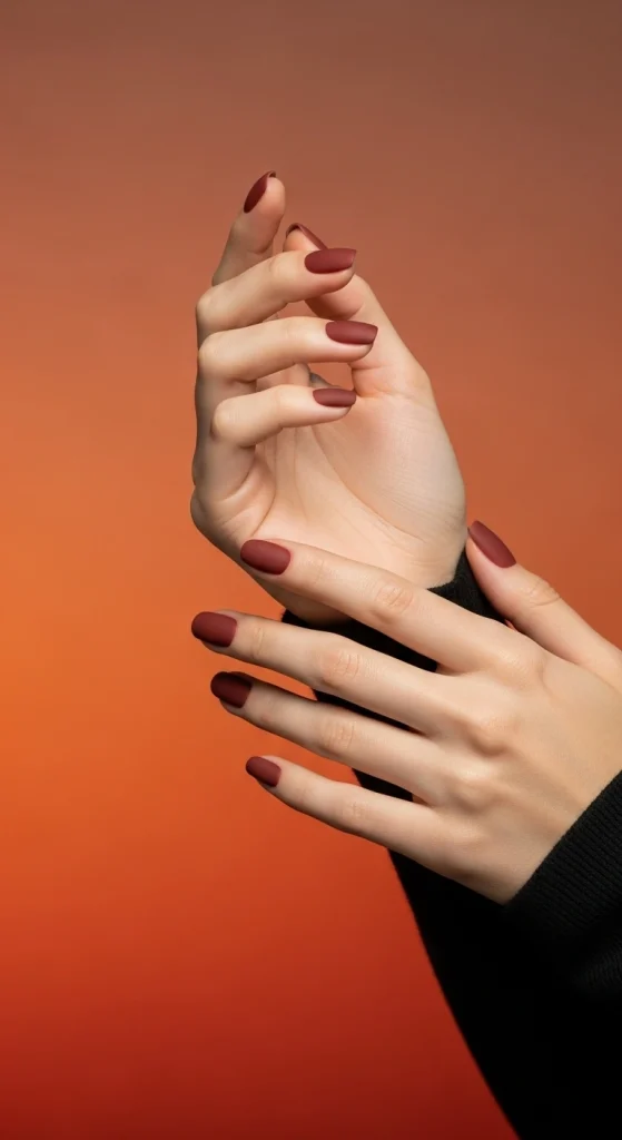 Matte Rum Raisin Nails for Modern Minimalism