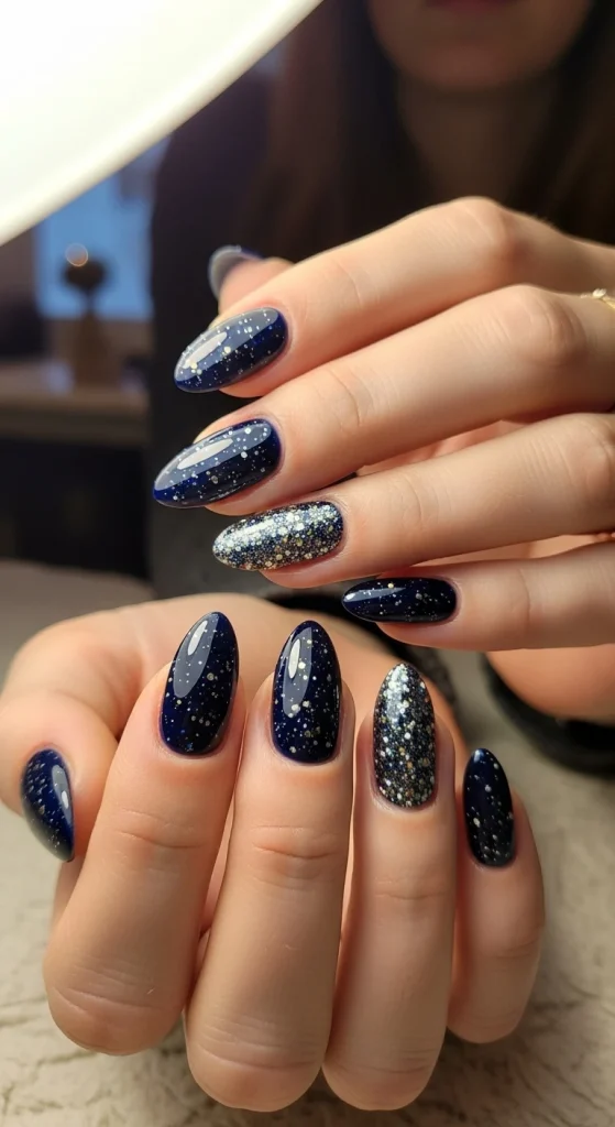 Midnight Blue with Starry Glitter