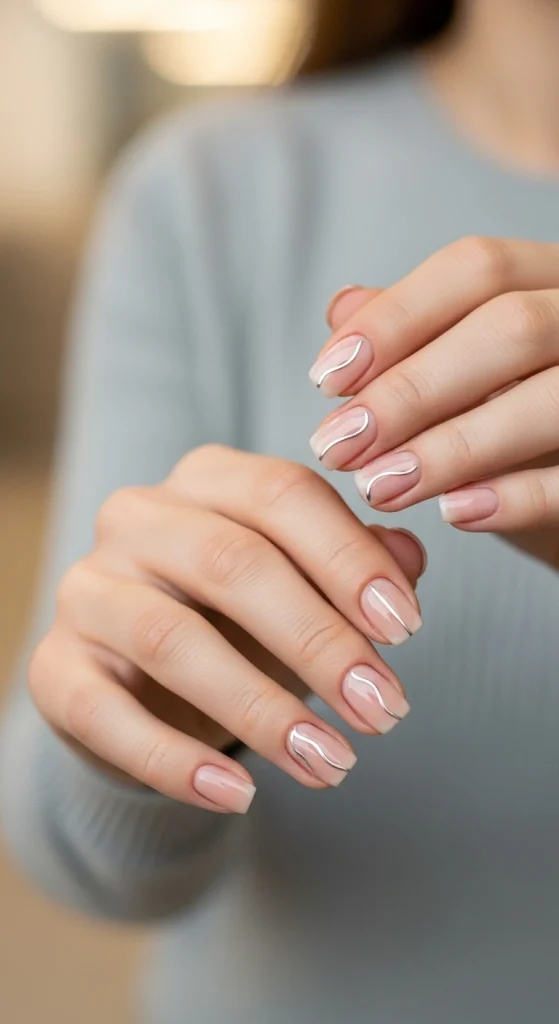 Minimal Silver Line Art