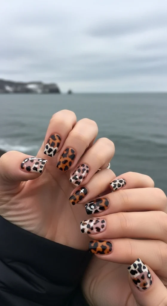 Mixed Pattern Tortoise Nails