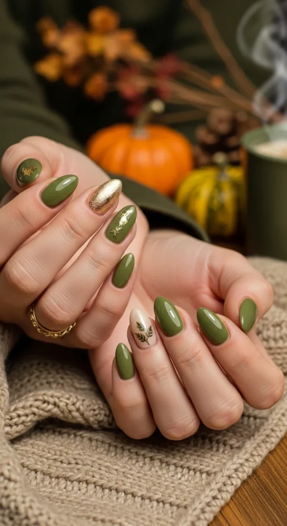 Olive Green Nails