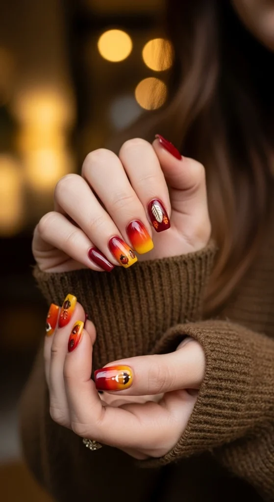 Ombre Sunset Nails