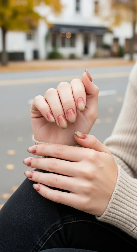 Oval Aura Nails – Balanced Elegance for Cozy Days