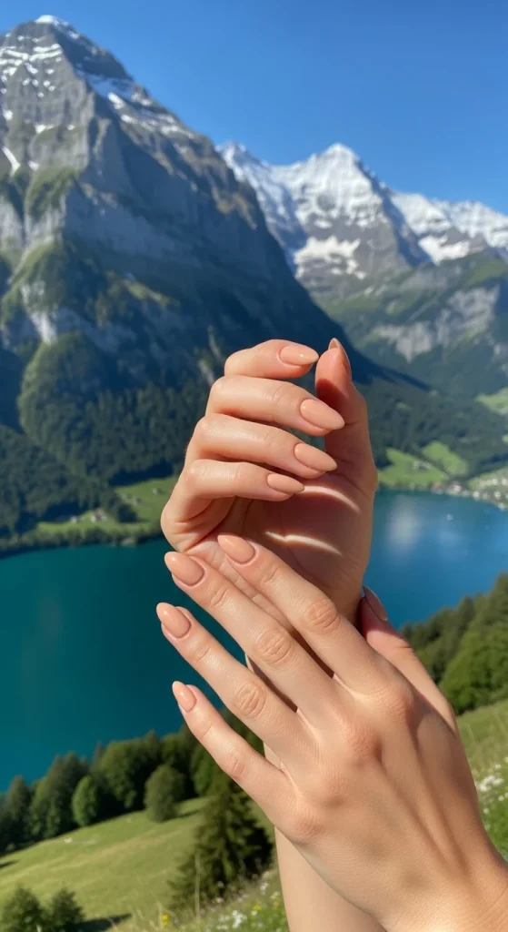 Pale Almond Buff Nails