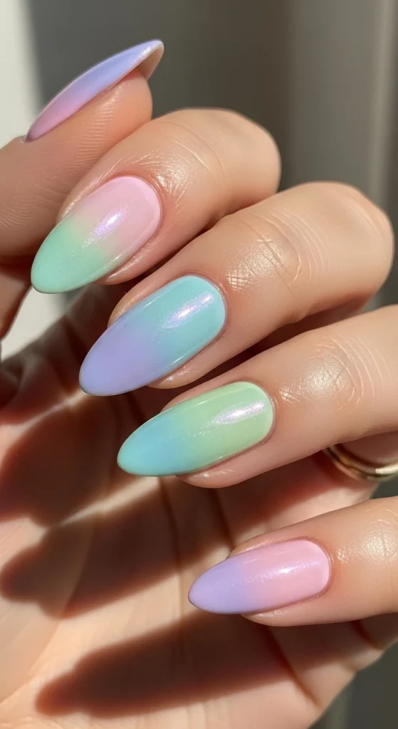 Pastel Chrome Nails for Soft Shine