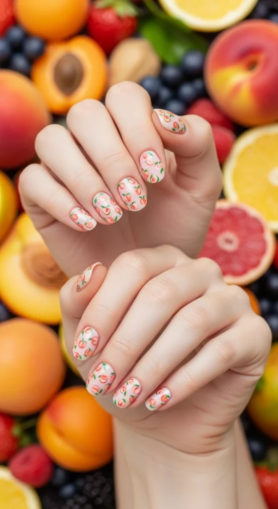 Peach Micro Fruit Nails