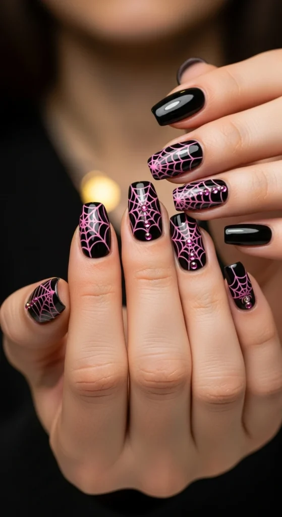 Pink Spiderwebs for a Feminine Twist