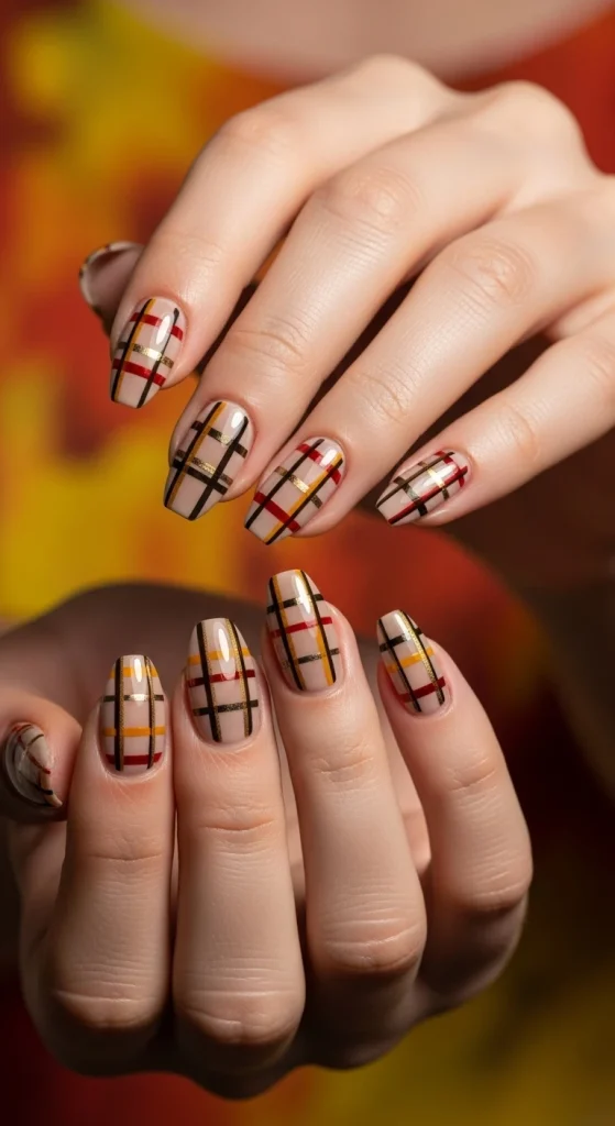 Plaid Nail Art for Autumn Lovers
