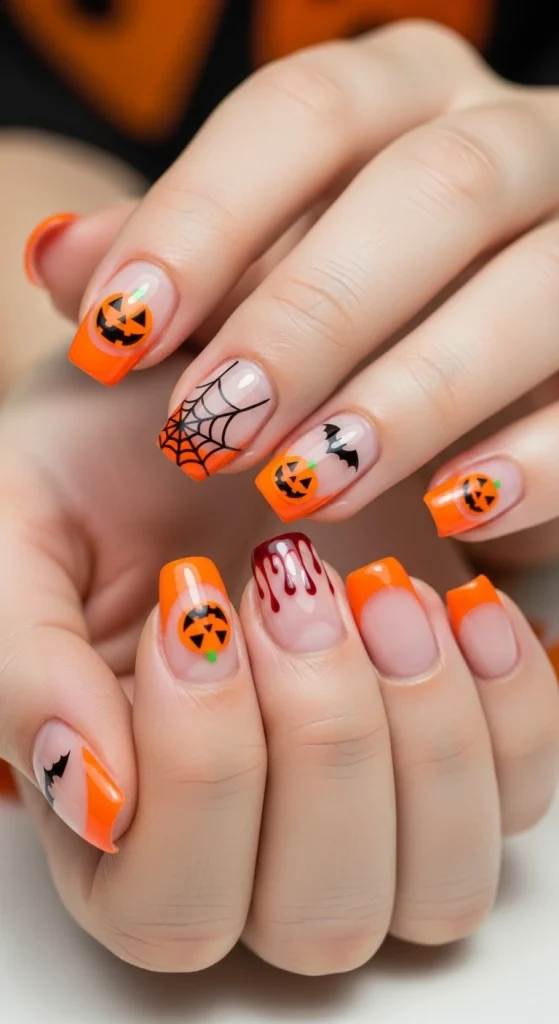 Pumpkin French Tips with a Twist