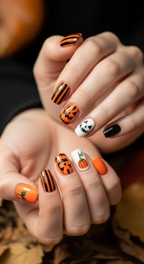 Pumpkin-Inspired Nails