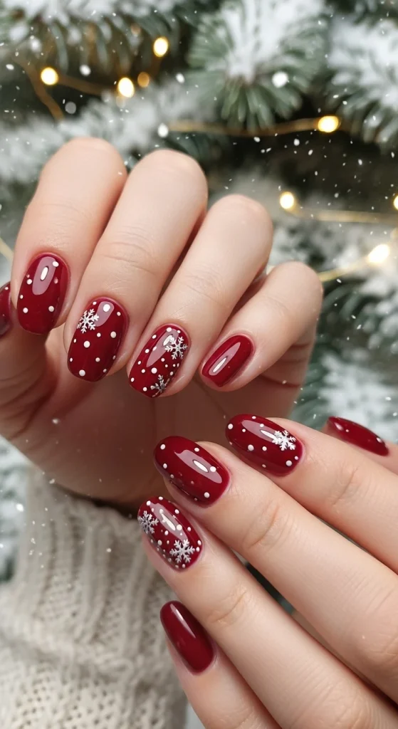 Ruby Red Festive Nails