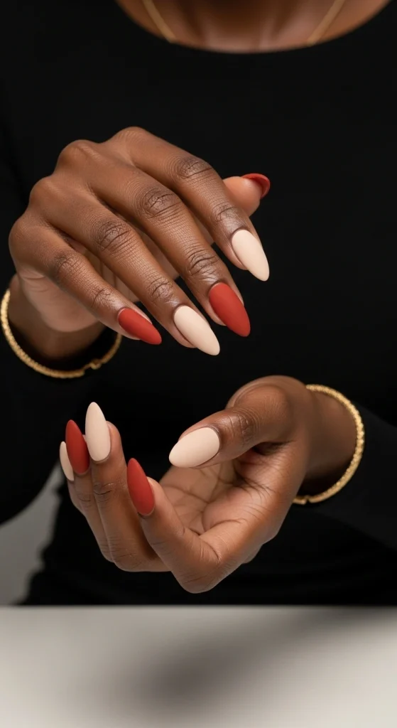 Rust and Nude Duo for a Chic Contrast