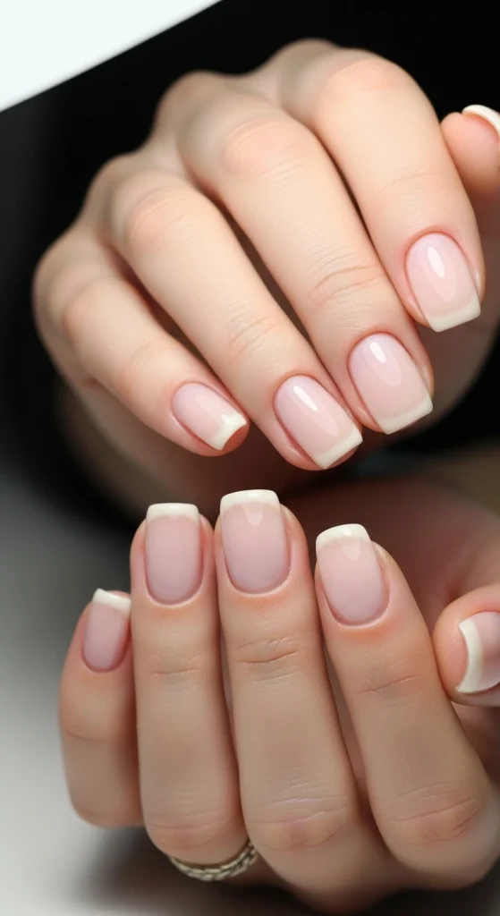 Sheer Glossy Nails for Natural Elegance